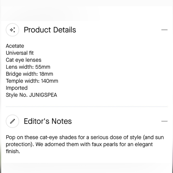 NEW Kate Spade Pearl-Embellished Cat-Eye Sunglasses w/Case - Picture 11 of 11